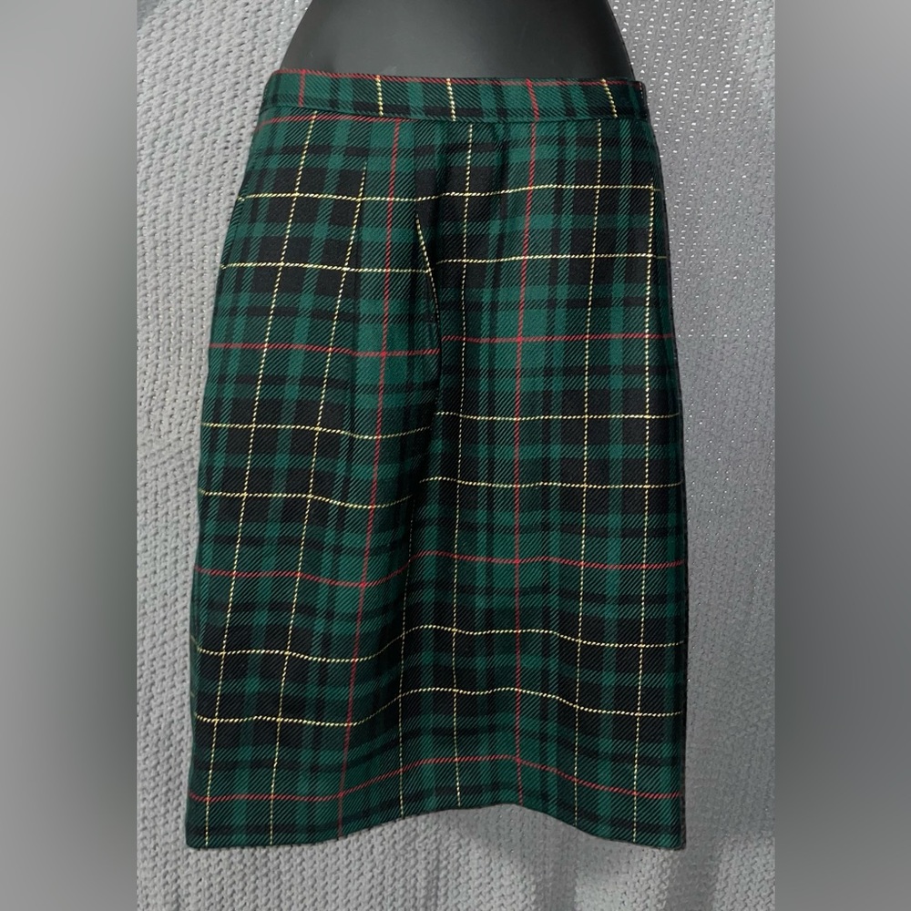 Vintage Talbots 100% Wool Tartan Plaid Skirt 10 Timeless Holiday Heritage